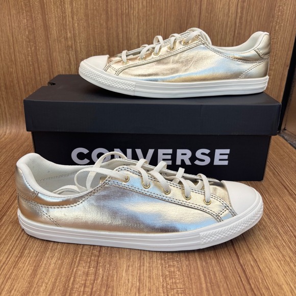 Converse Shoes - Converse CTAS Dainty Lucky Ox Womens 9.5 Gold Metallic Sneakers A15448C NEW